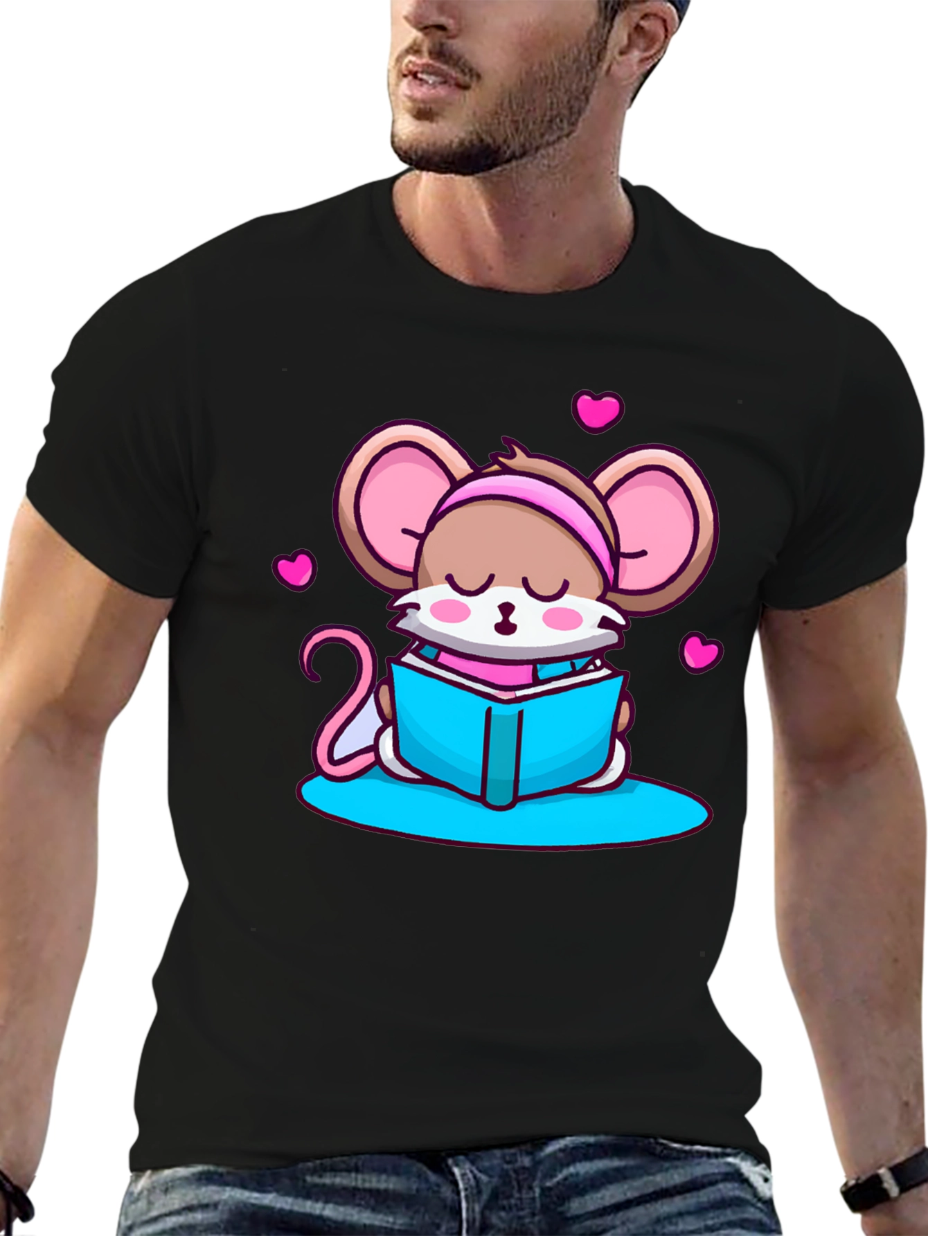 Cute Mouse Reading T-Shirt