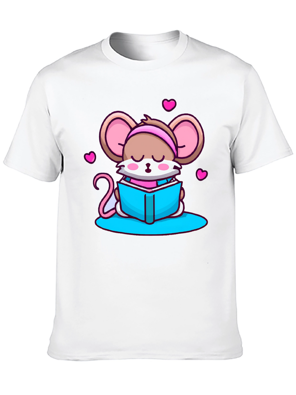 Cute Mouse Reading T-Shirt