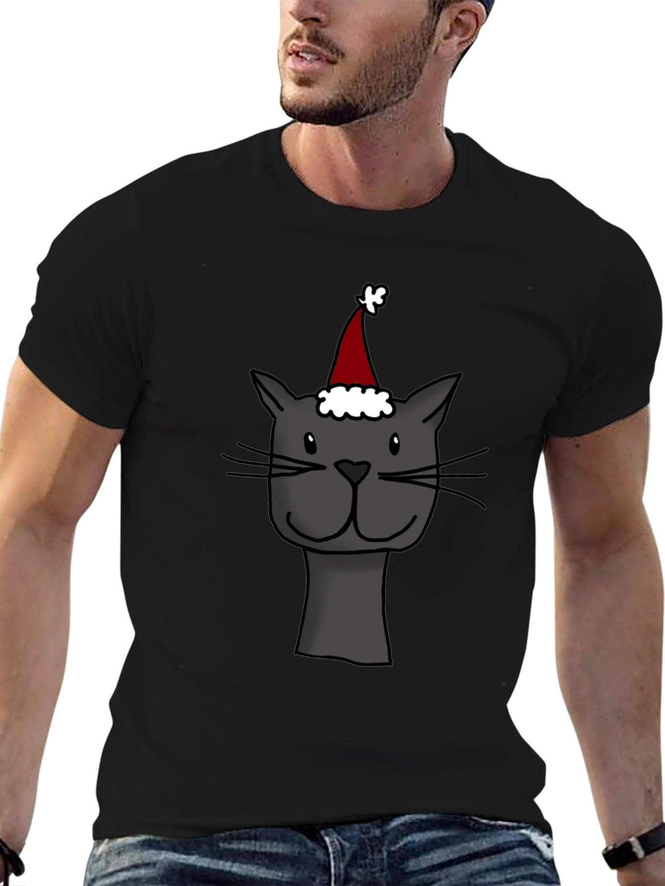 Festive Cat T-Shirt - Holiday Cheer