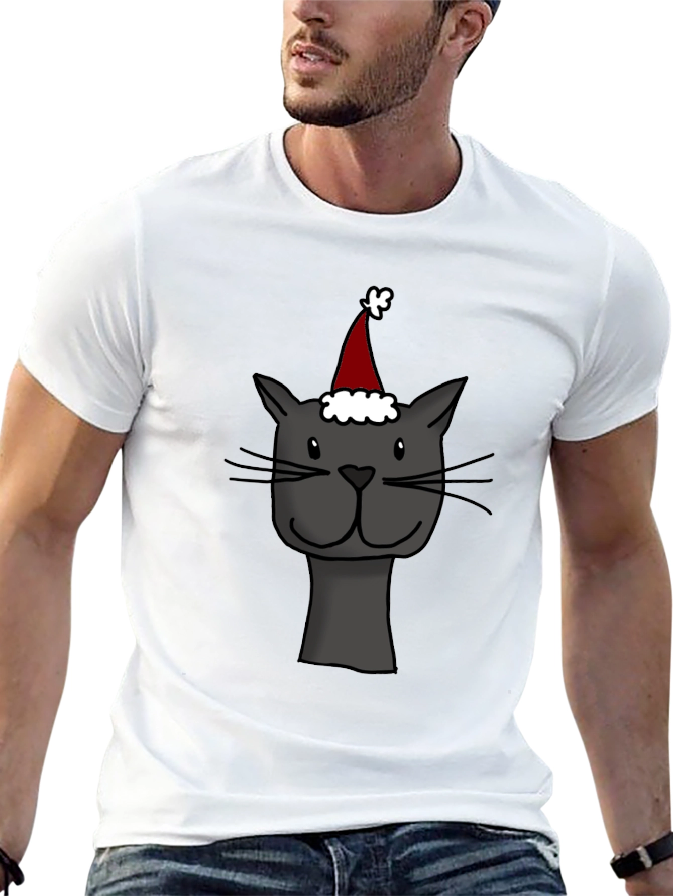 Festive Cat T-Shirt - Holiday Cheer