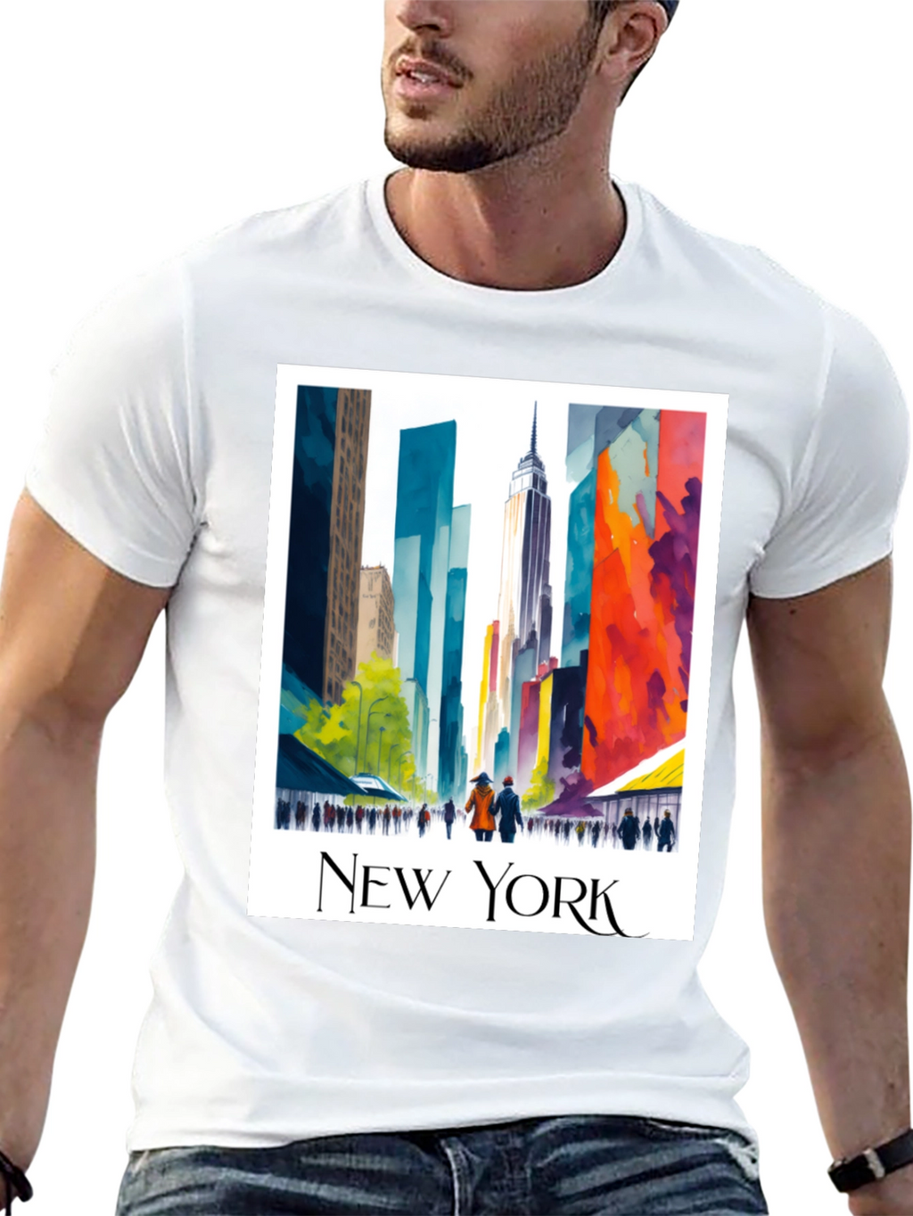 New York Cityscape Graphic T-Shirt
