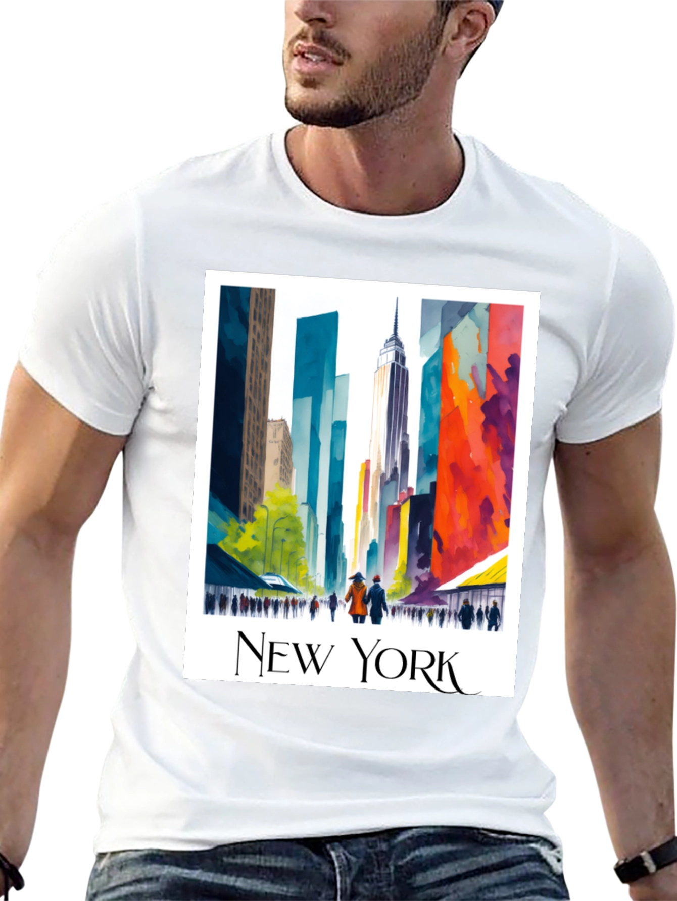 New York Cityscape Graphic T-Shirt