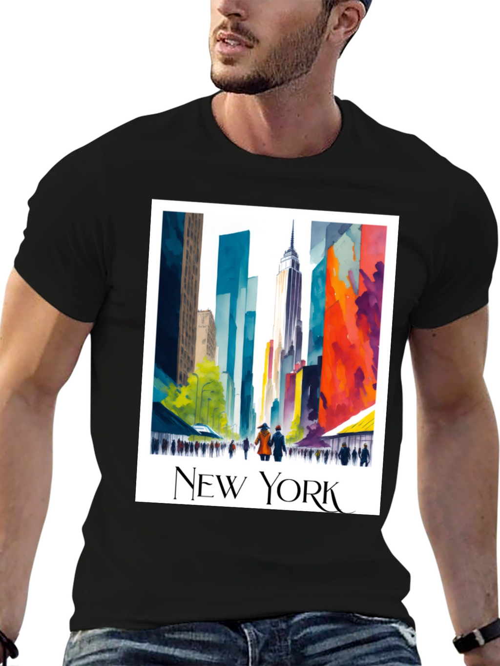 New York Cityscape Graphic T-Shirt