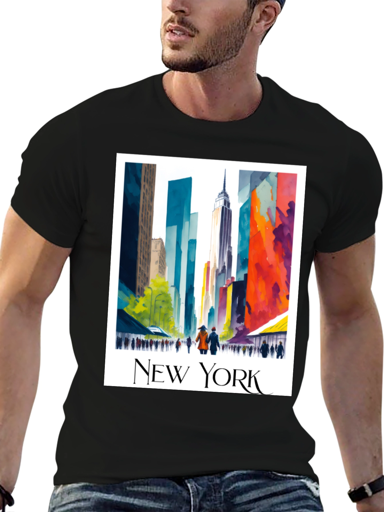 New York Cityscape Graphic T-Shirt