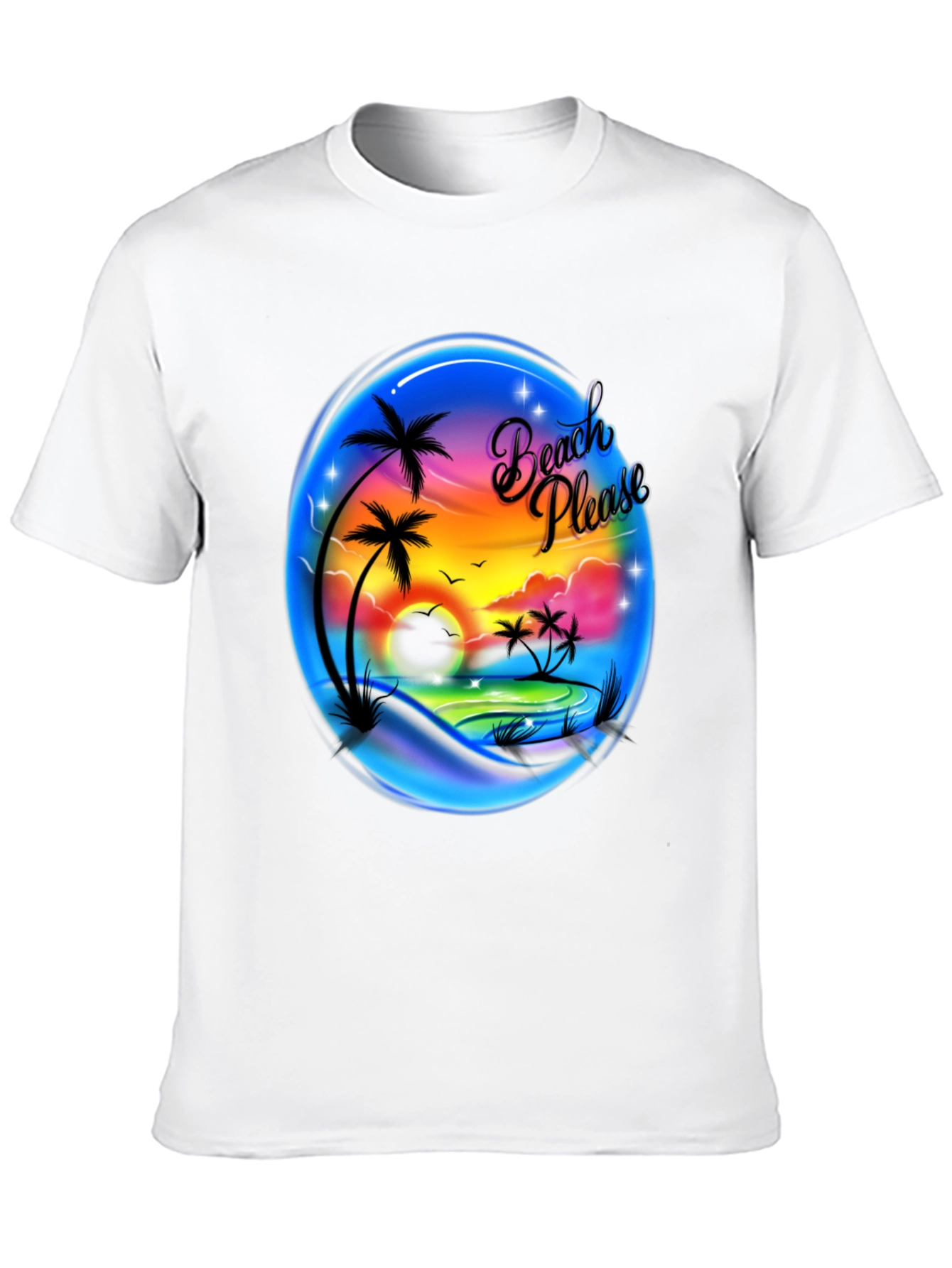 Beach Please Graphic T-Shirt - Tropical Summer Tee