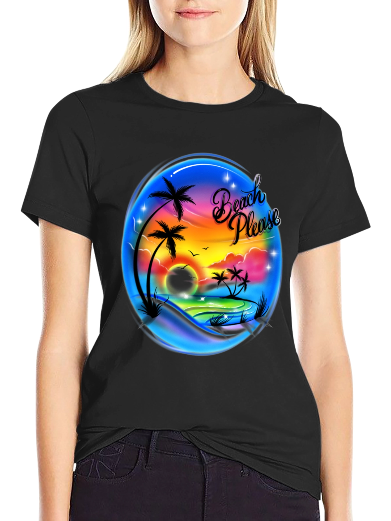 Beach Please Graphic T-Shirt - Tropical Summer Tee