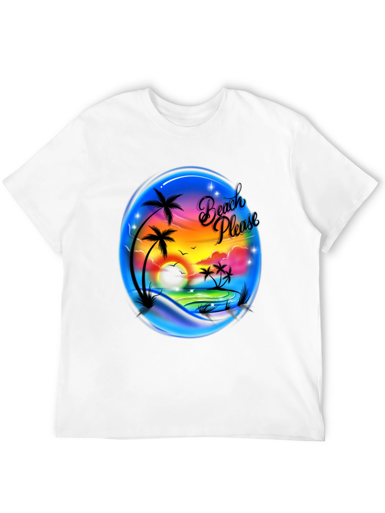 Beach Please Graphic T-Shirt - Tropical Summer Tee