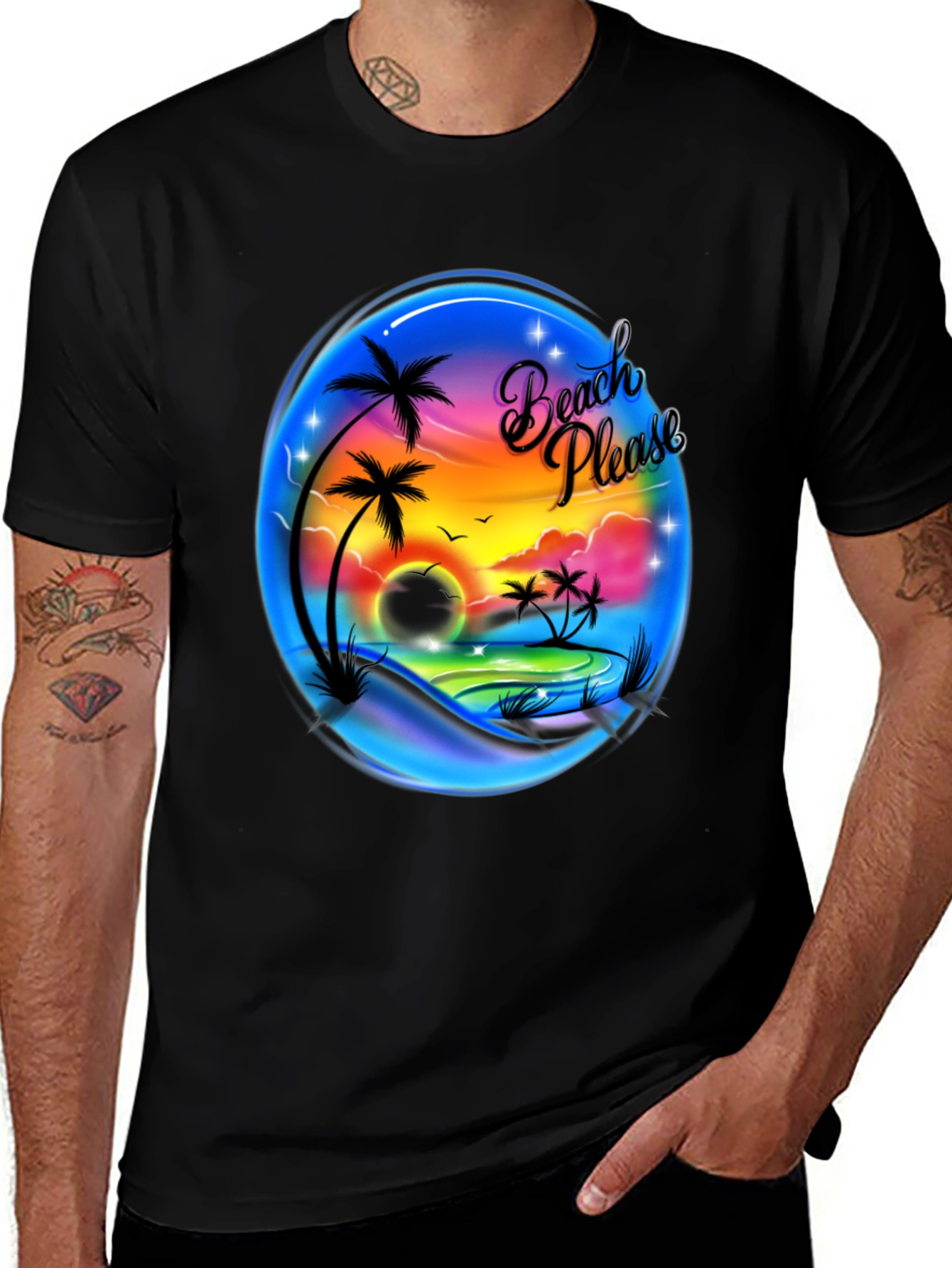 Beach Please Graphic T-Shirt - Tropical Summer Tee