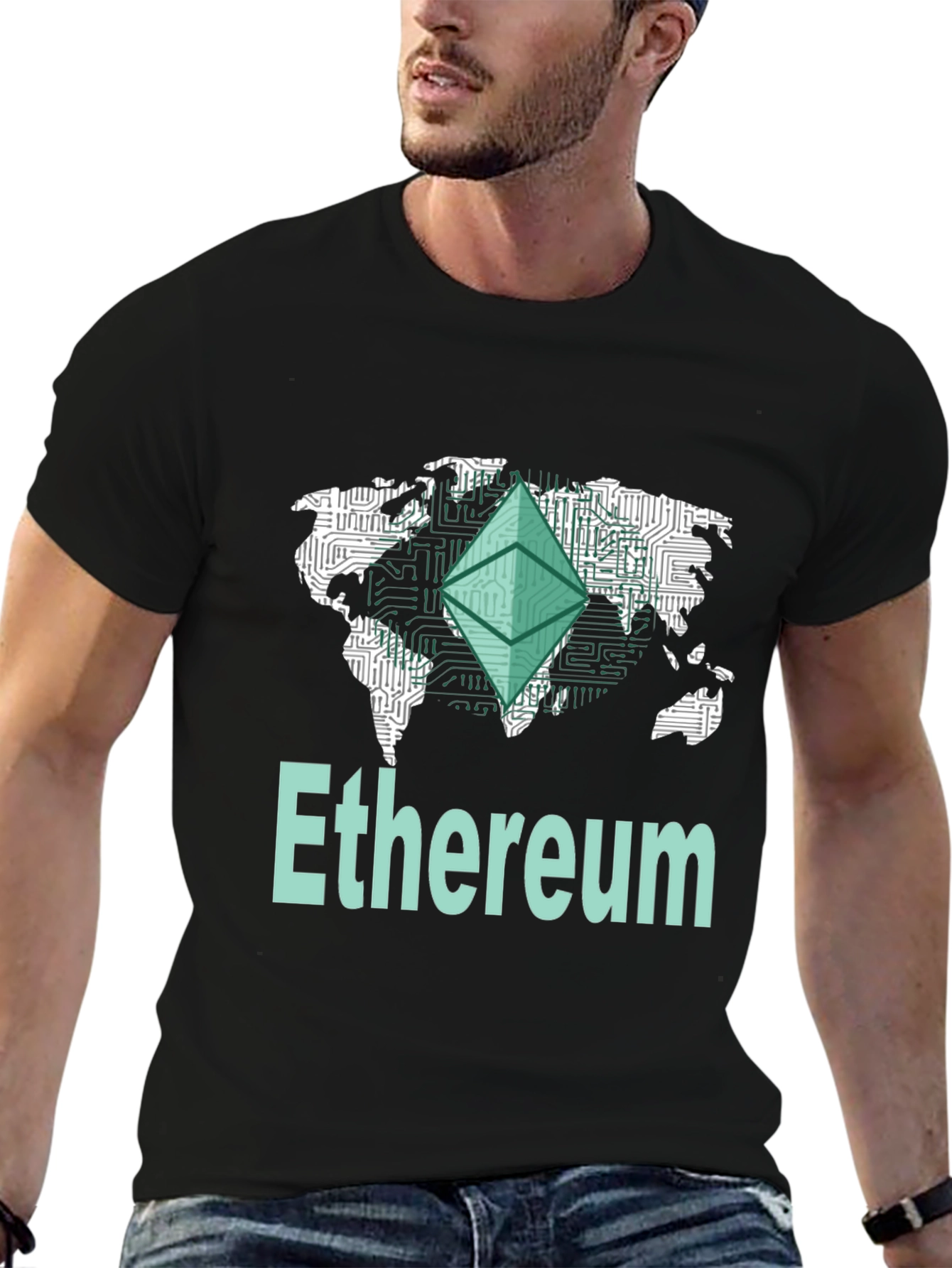 Ethereum World Map T-Shirt - Crypto Tee