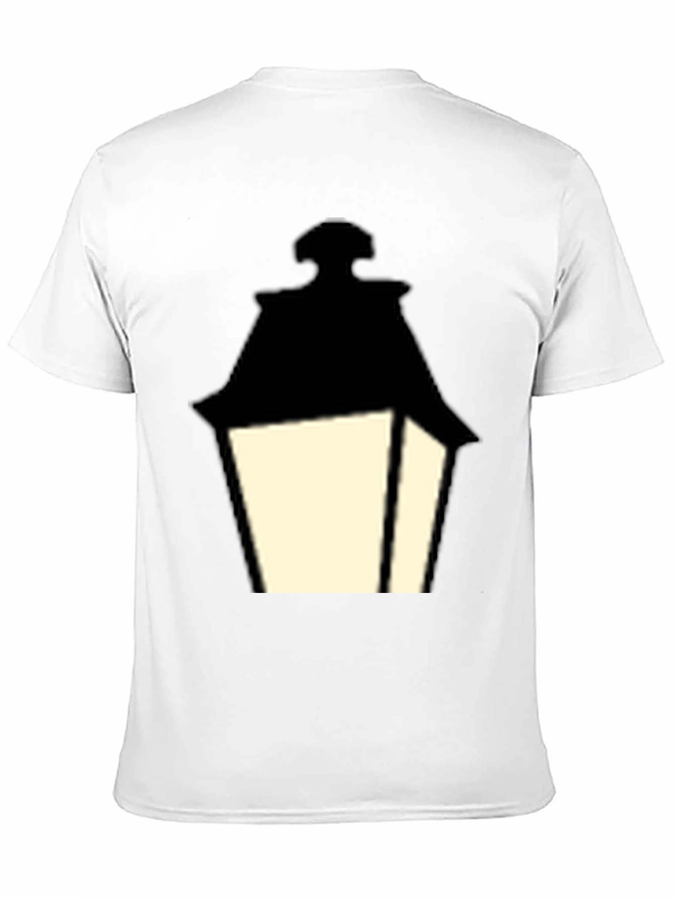 Vintage Lantern Graphic Tee - Classic Black Cotton T-Shirt