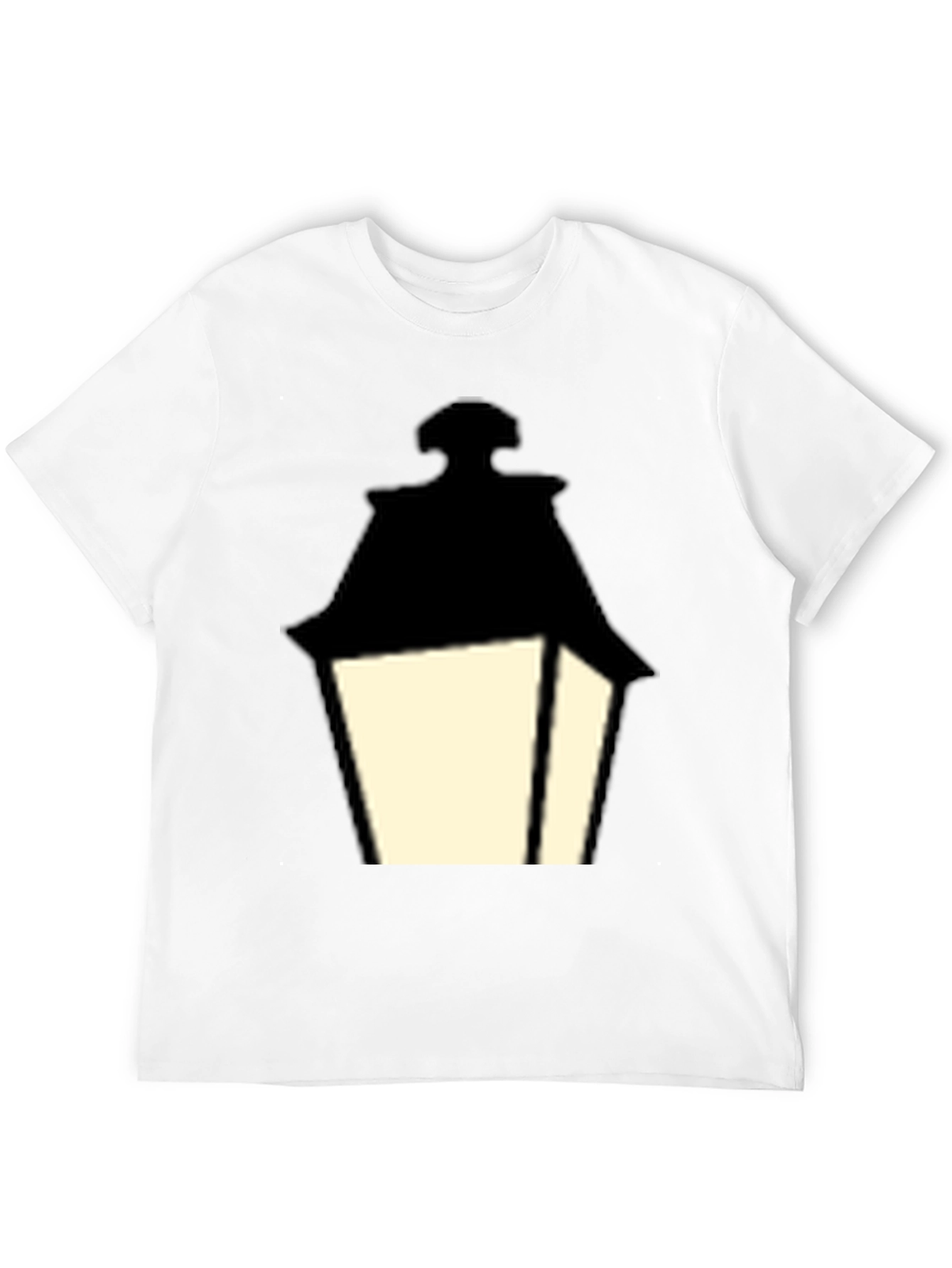 Vintage Lantern Graphic Tee - Classic Black Cotton T-Shirt
