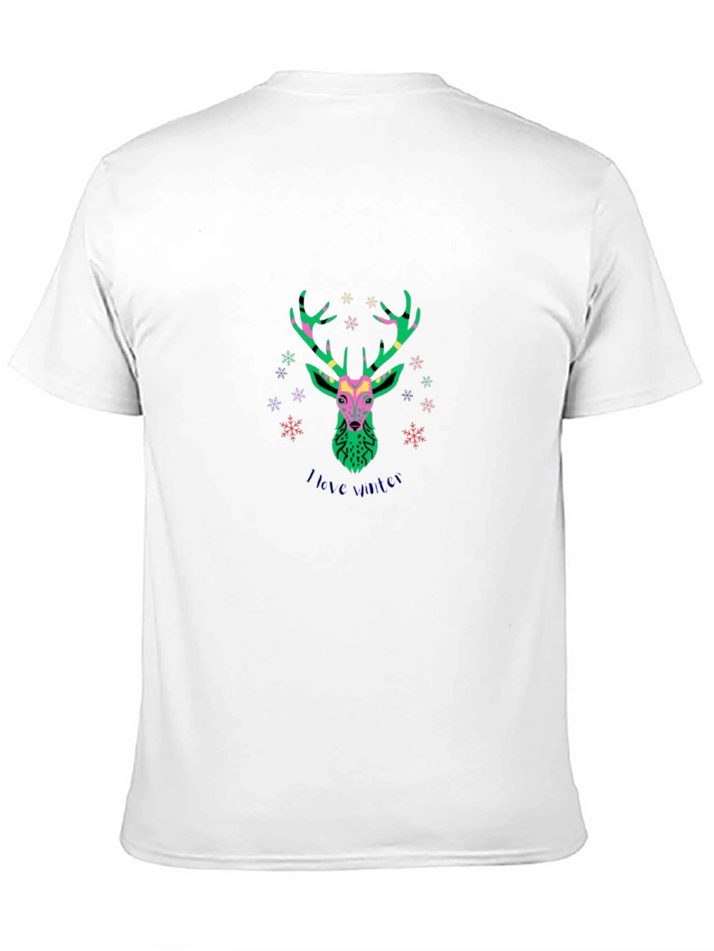 Stylish Deer Graphic Black T-Shirt