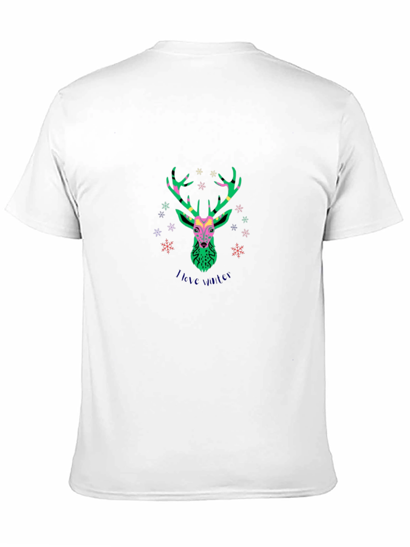 Stylish Deer Graphic Black T-Shirt