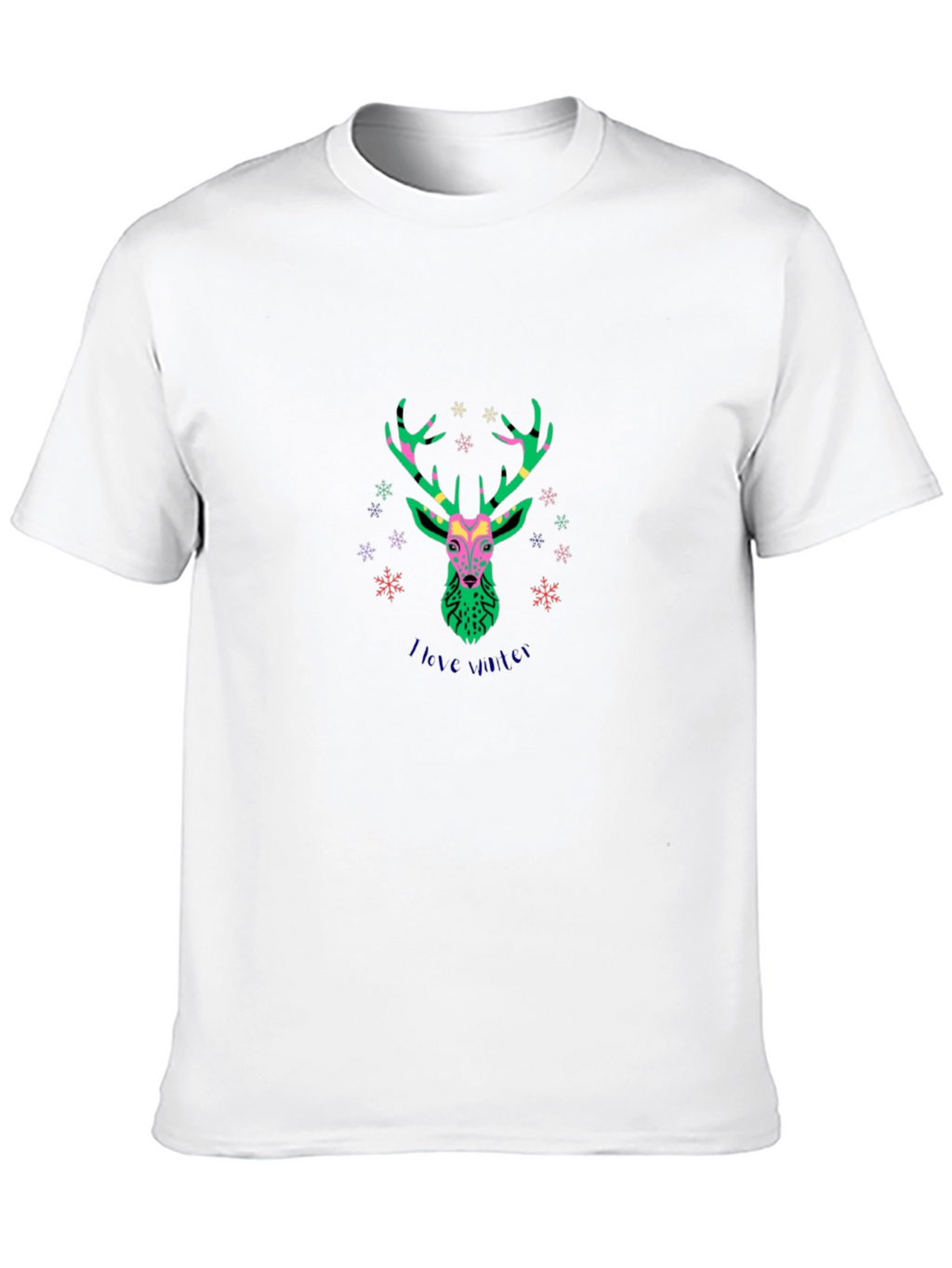 Stylish Deer Graphic Black T-Shirt