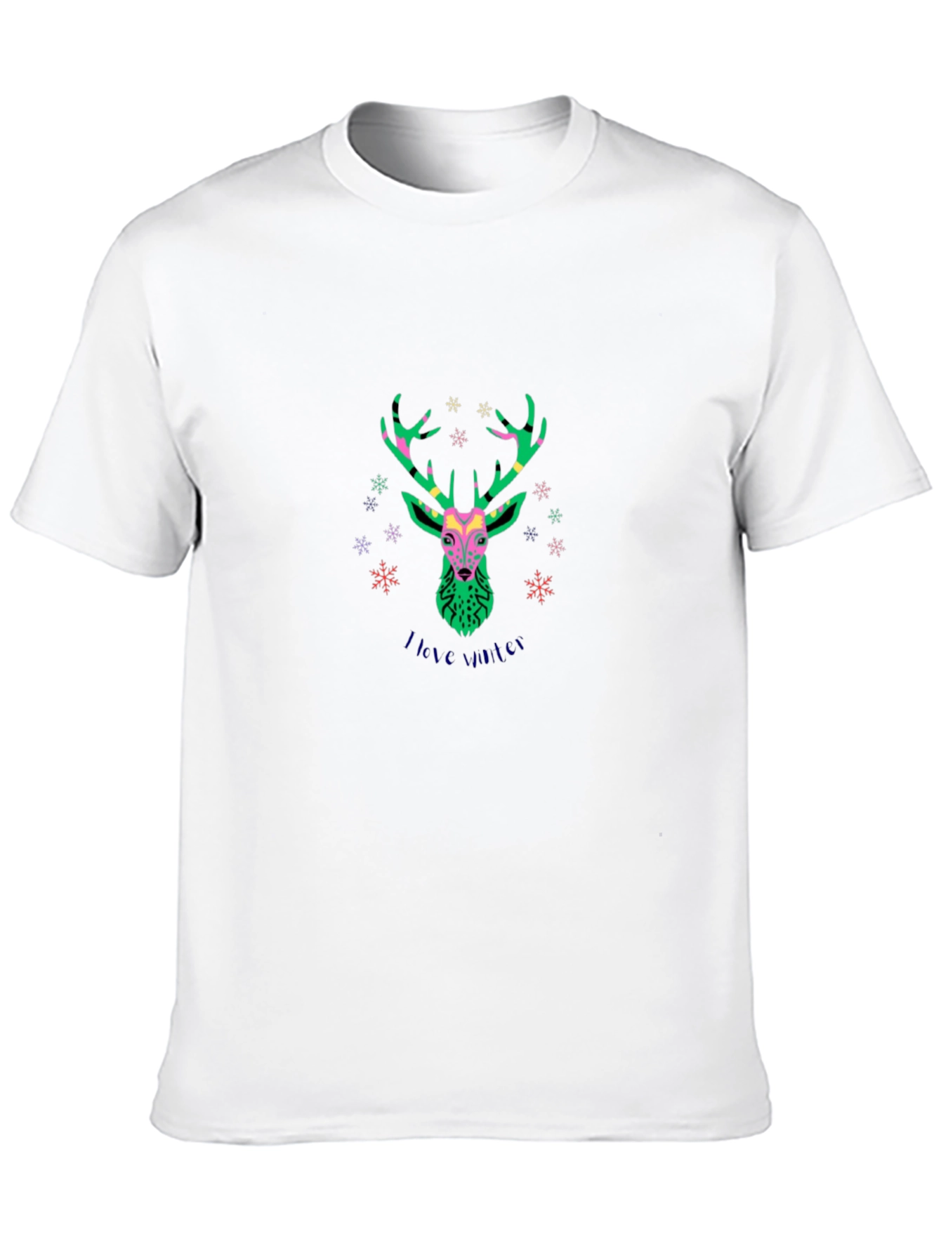 Stylish Deer Graphic Black T-Shirt