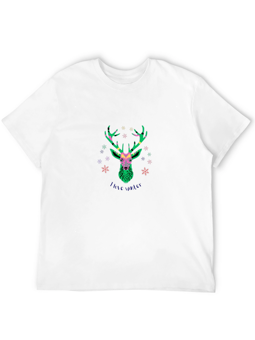 Stylish Deer Graphic Black T-Shirt