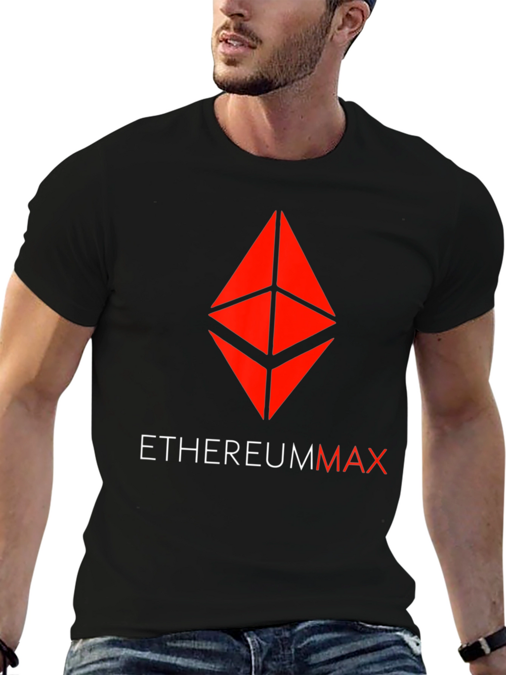 Ethereum Max Logo T-Shirt Crypto Black Tee