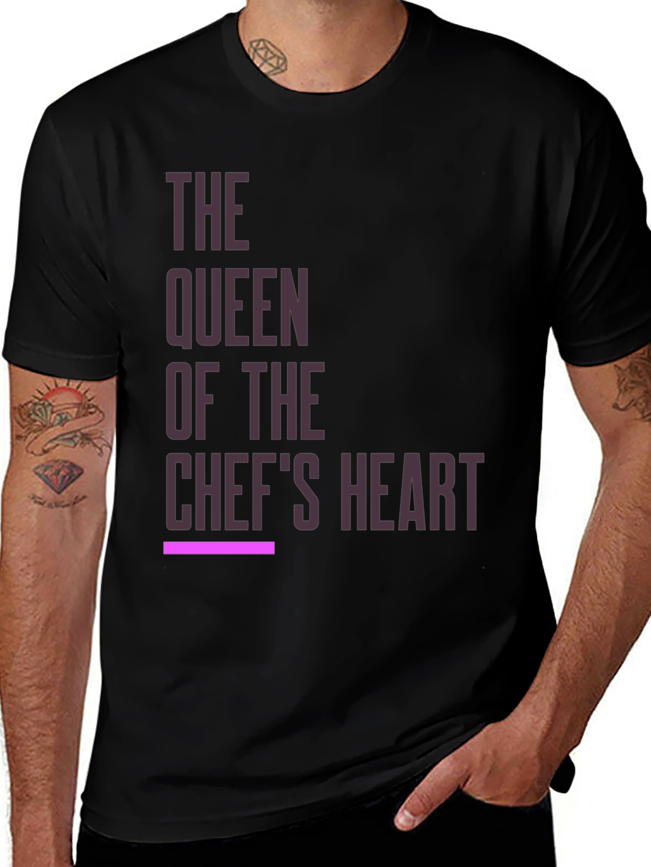 Queen of the Chefs Heart Black T-Shirt