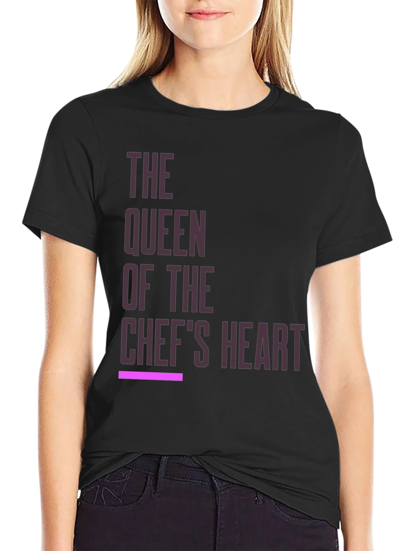 Queen of the Chefs Heart Black T-Shirt