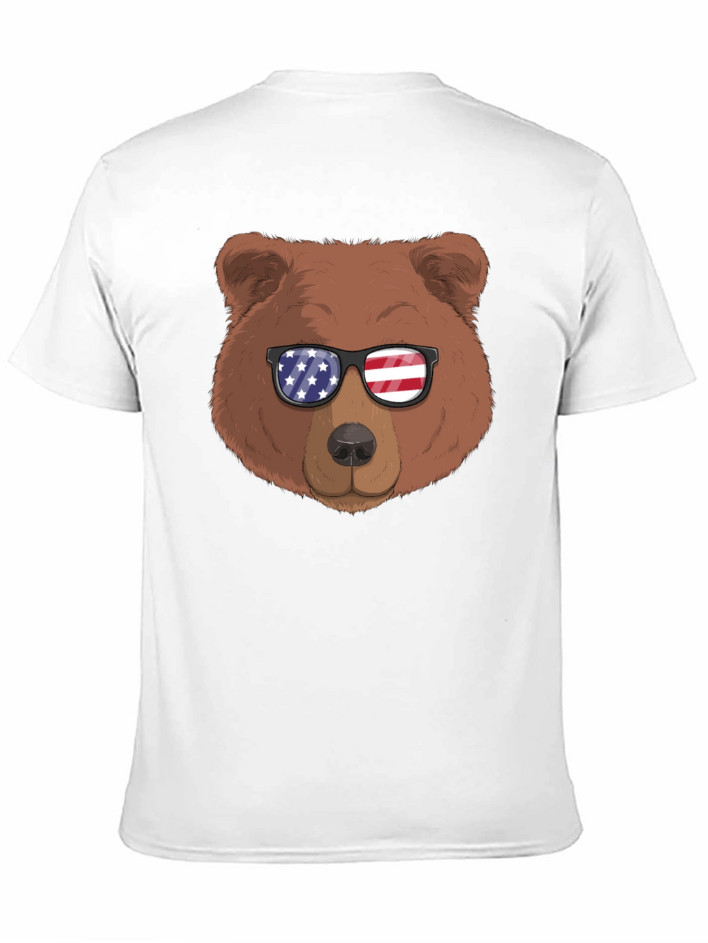 Bear with American Flag Sunglasses Graphic Tee
