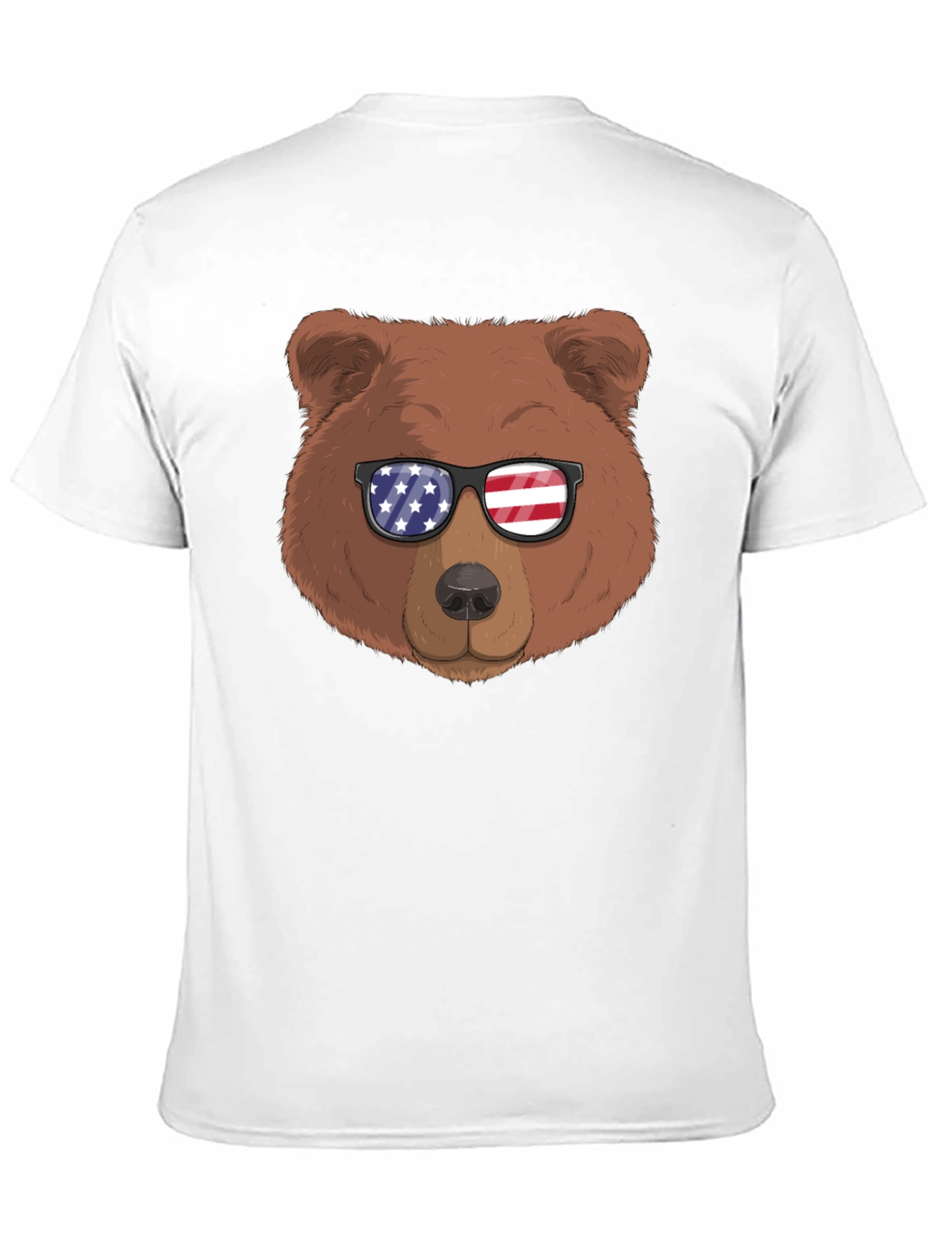 Bear with American Flag Sunglasses Graphic Tee