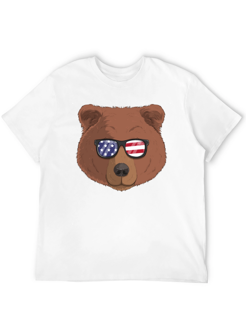 Bear with American Flag Sunglasses Graphic Tee