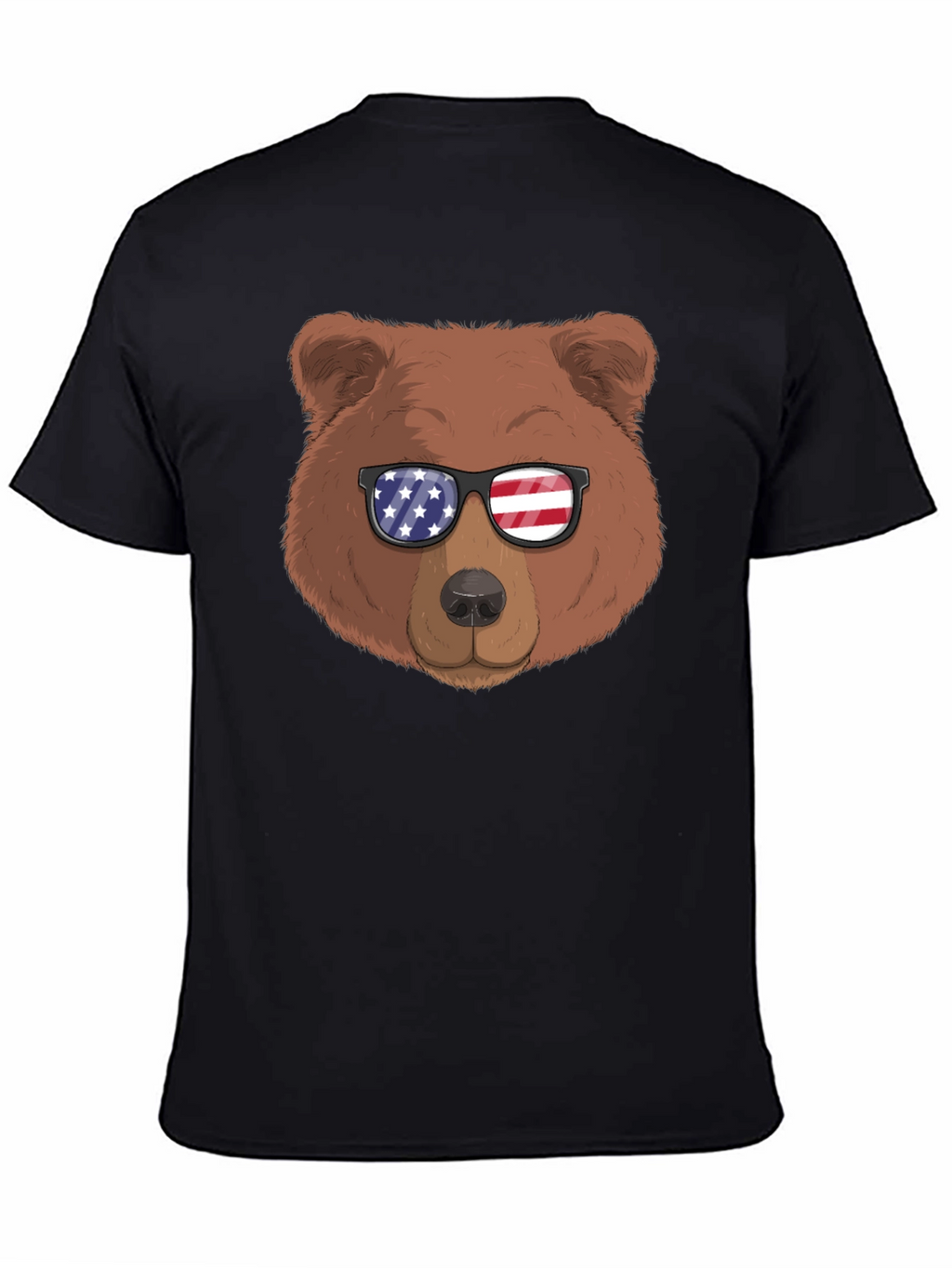 Bear with American Flag Sunglasses Graphic Tee