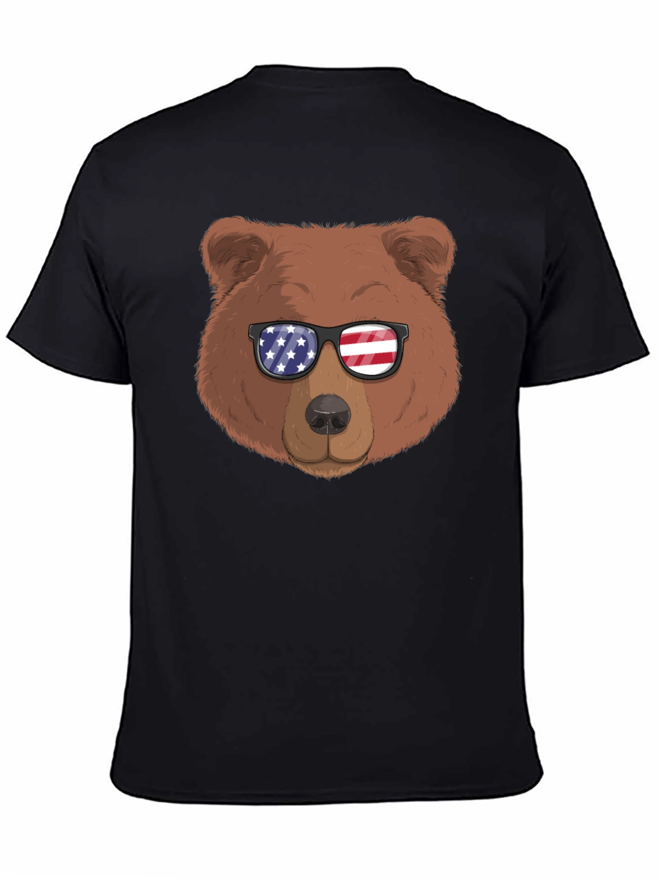 Bear with American Flag Sunglasses Graphic Tee