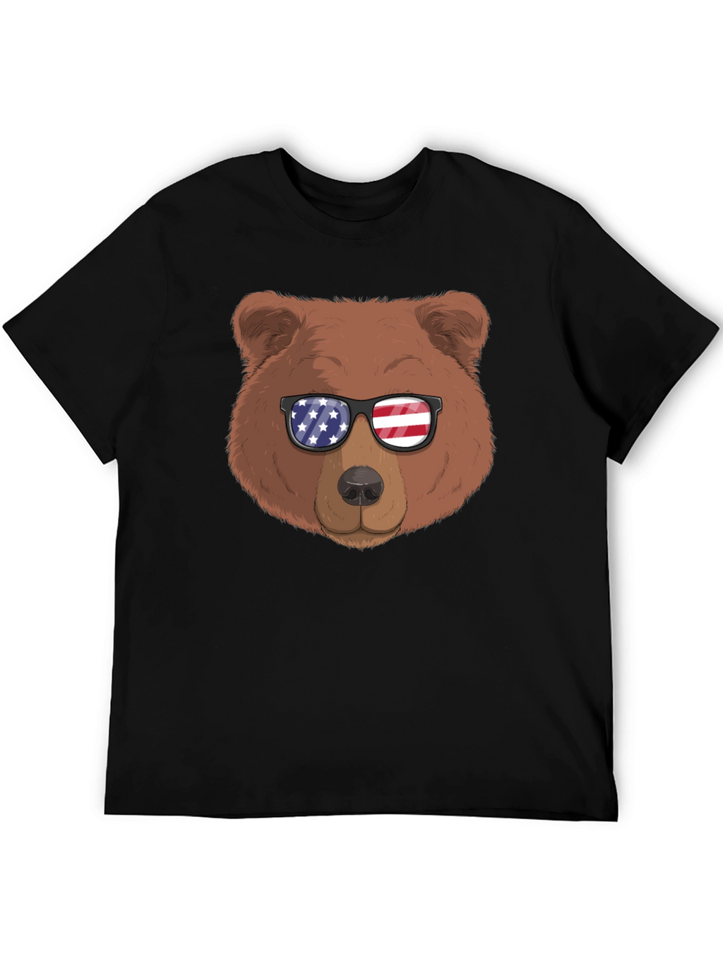 Bear with American Flag Sunglasses Graphic Tee