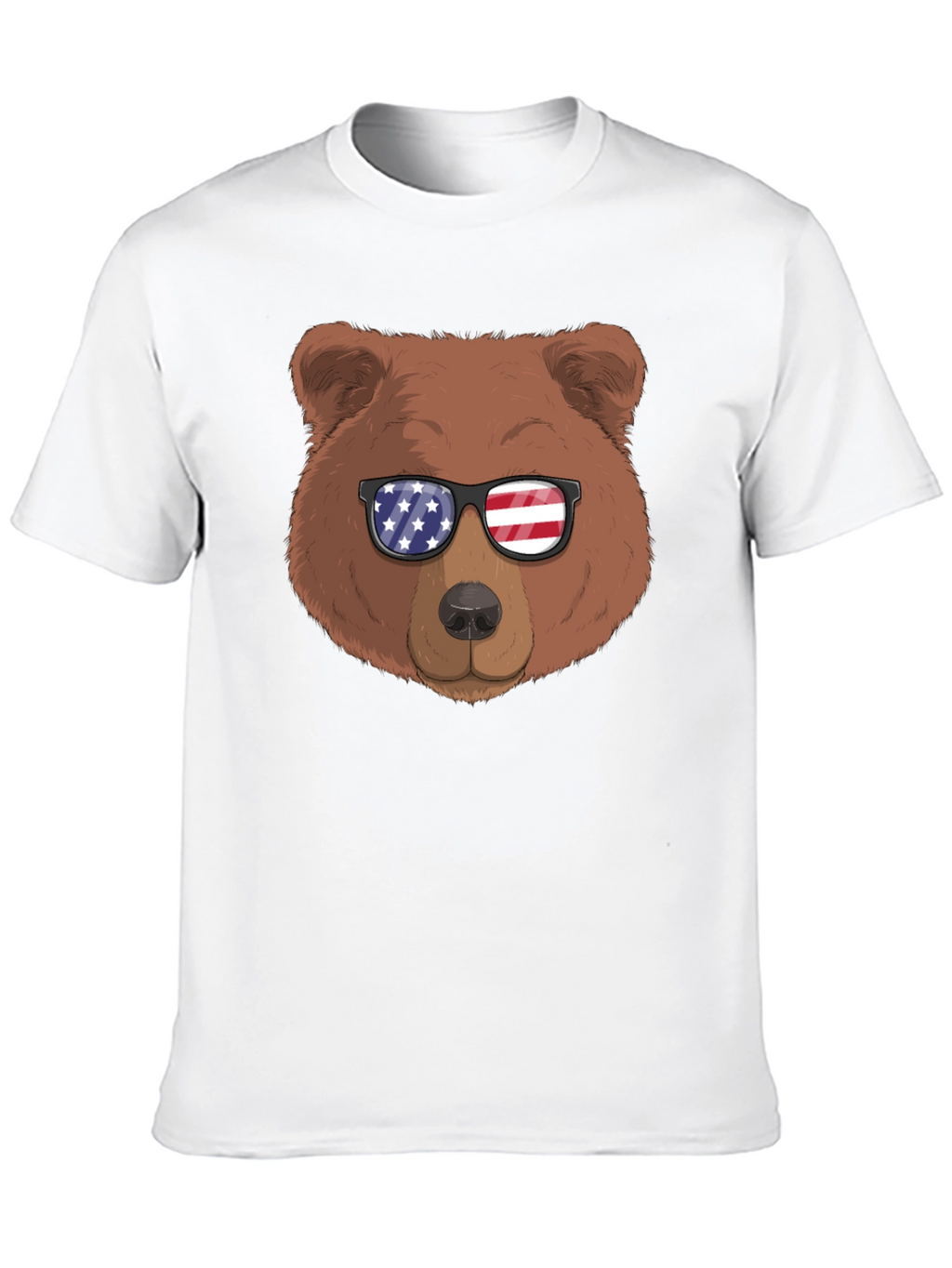 Bear with American Flag Sunglasses Graphic Tee