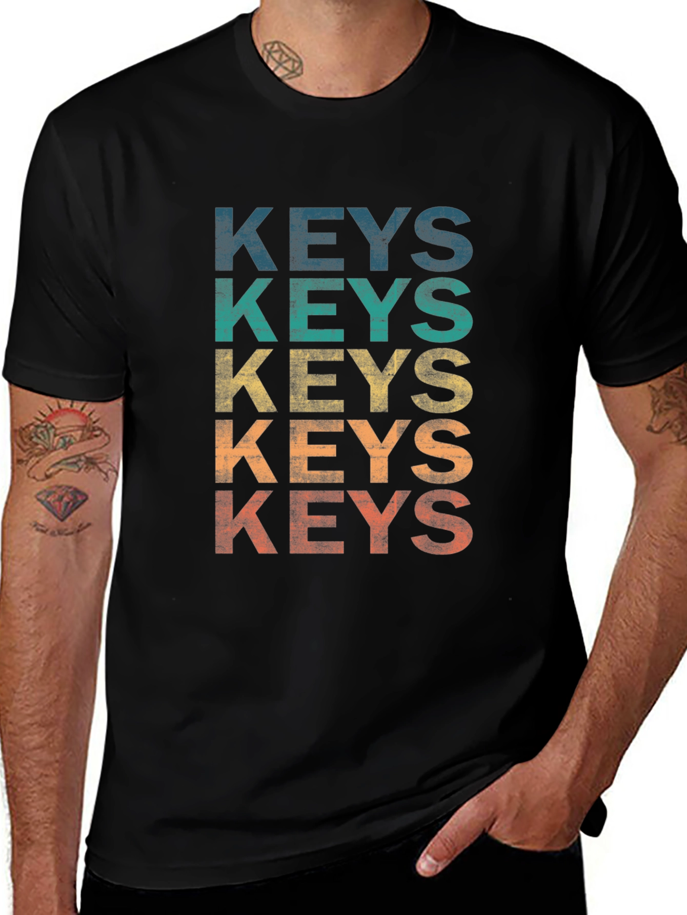 Vintage Keys Graphic T-Shirt - Retro Style