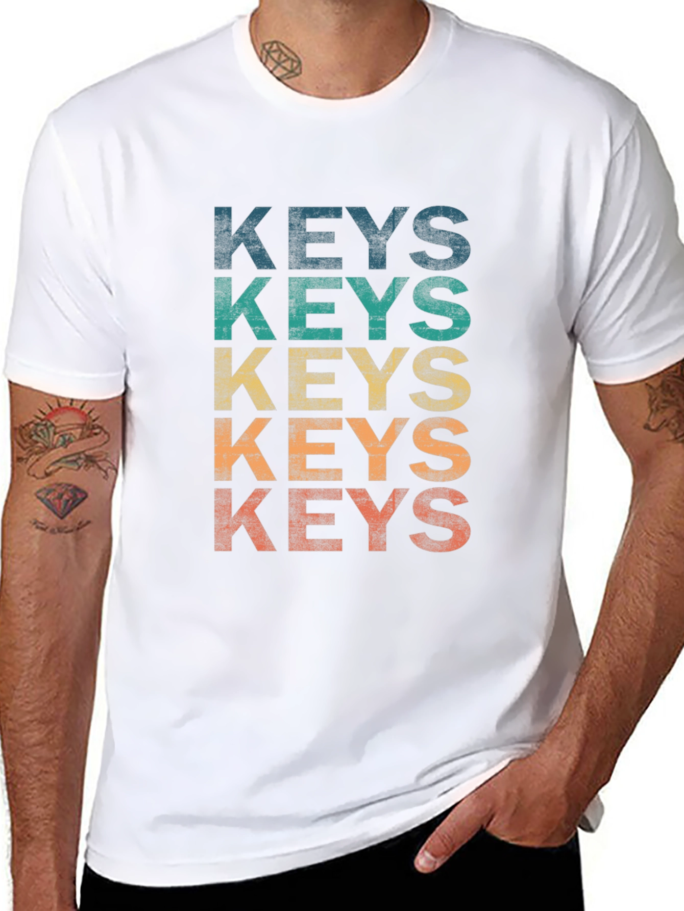 Vintage Keys Graphic T-Shirt - Retro Style