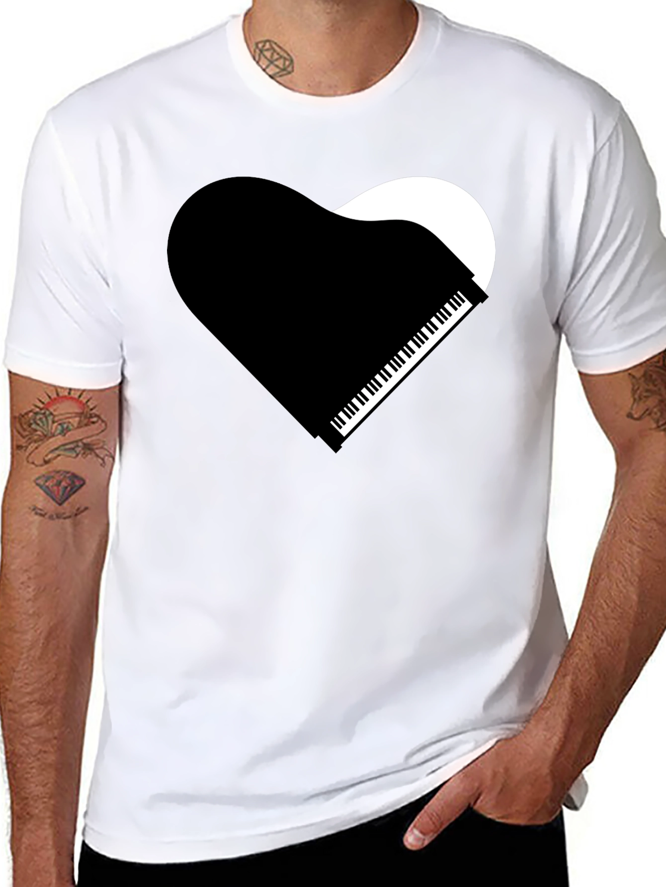 Piano Heart Graphic T-Shirt