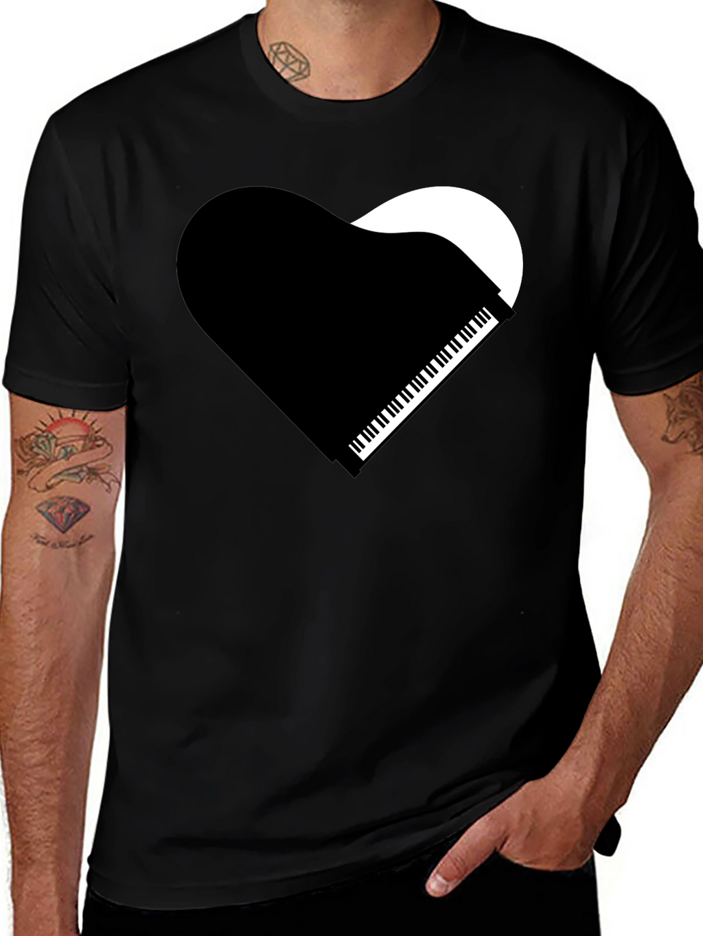 Piano Heart Graphic T-Shirt