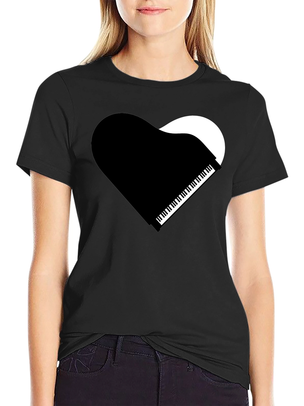 Piano Heart Graphic T-Shirt