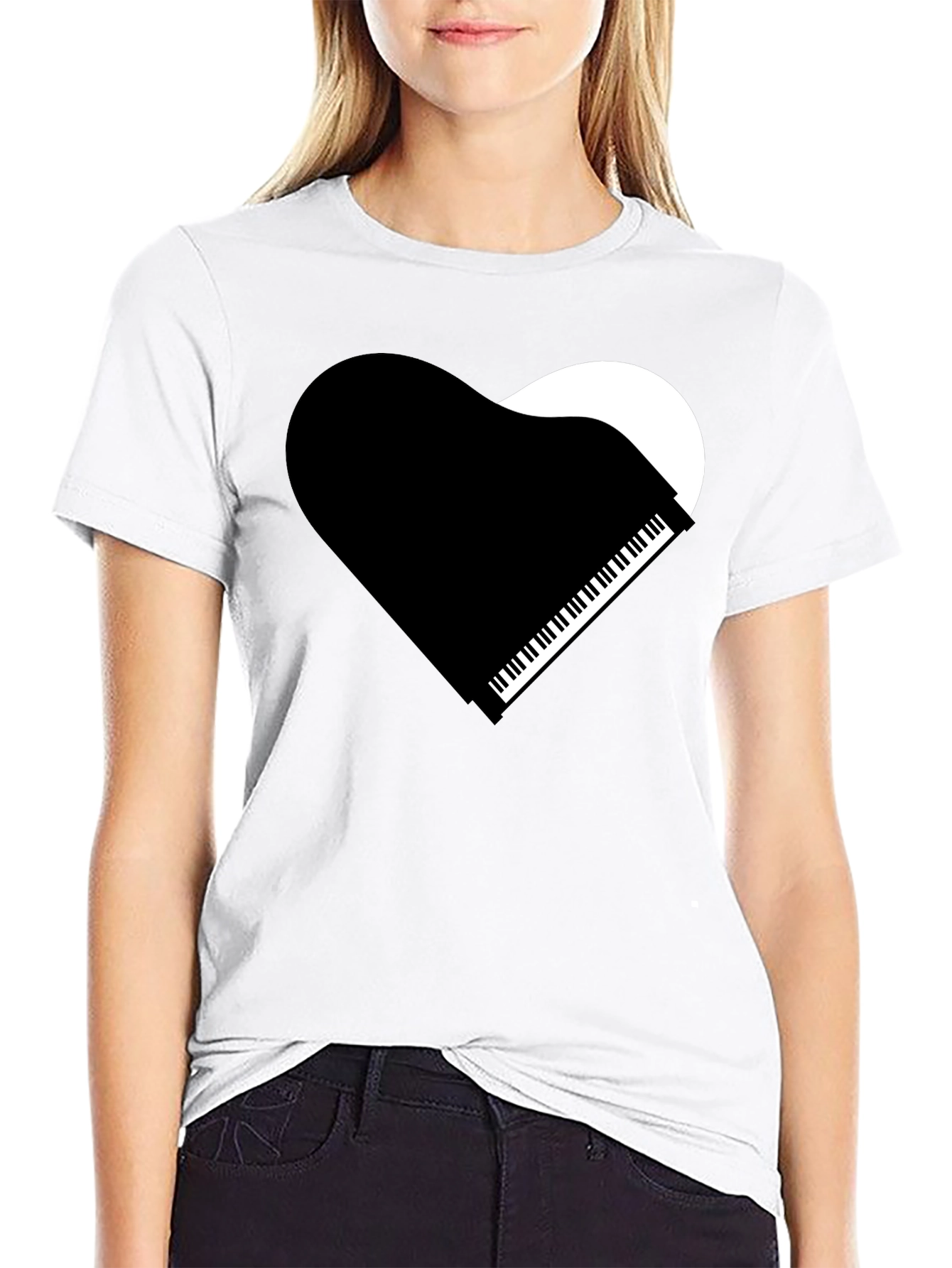Piano Heart Graphic T-Shirt