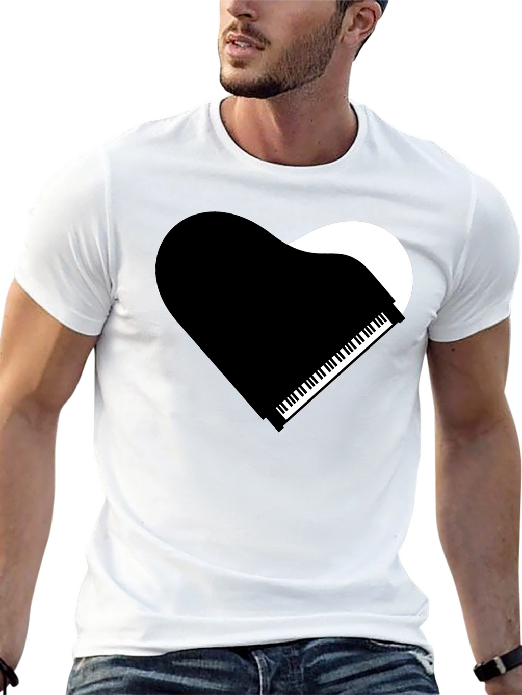 Piano Heart Graphic T-Shirt