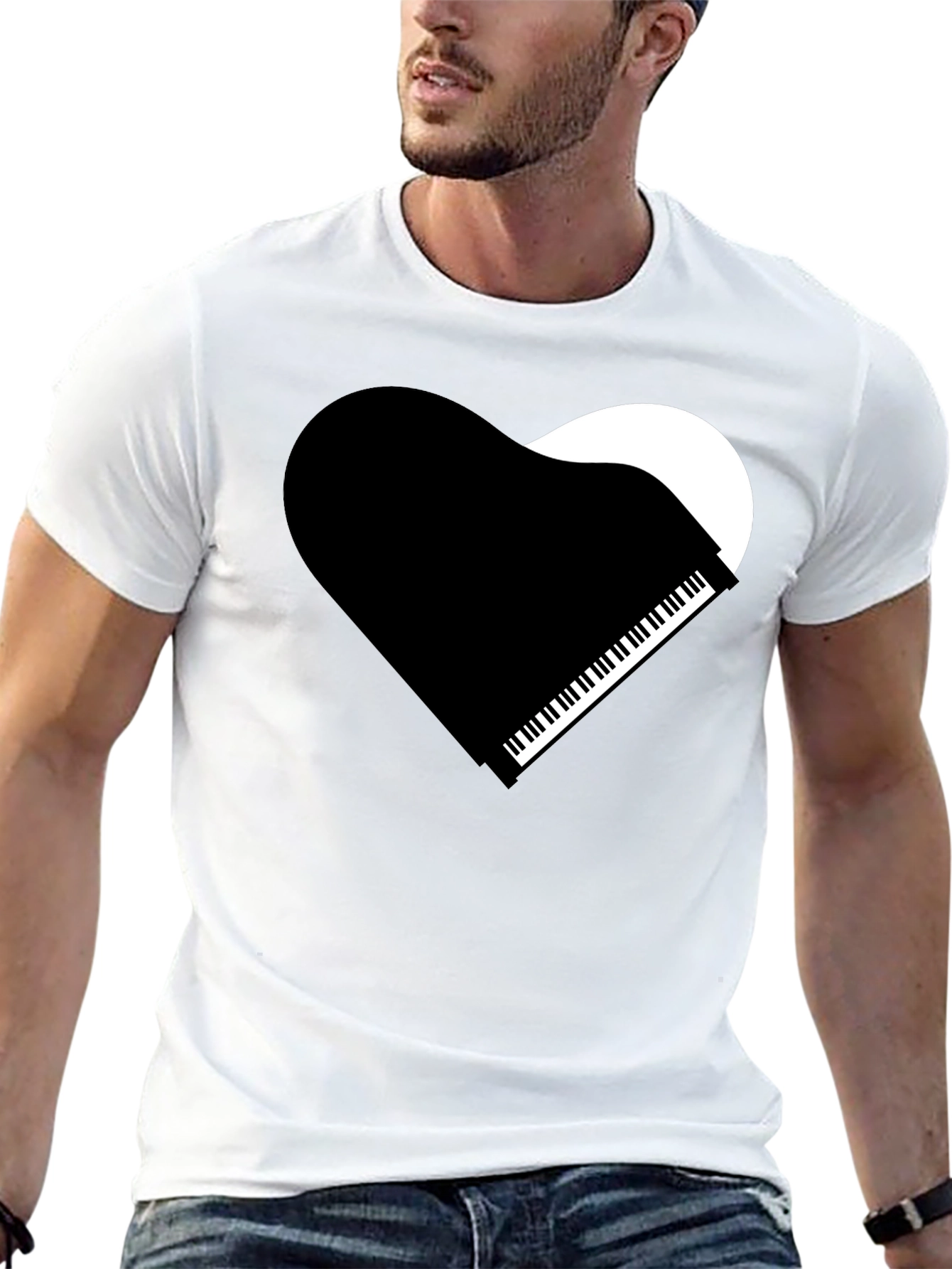 Piano Heart Graphic T-Shirt