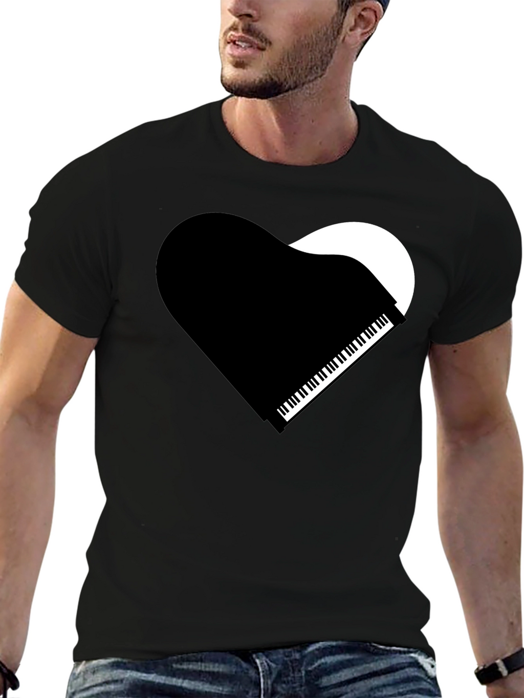 Piano Heart Graphic T-Shirt