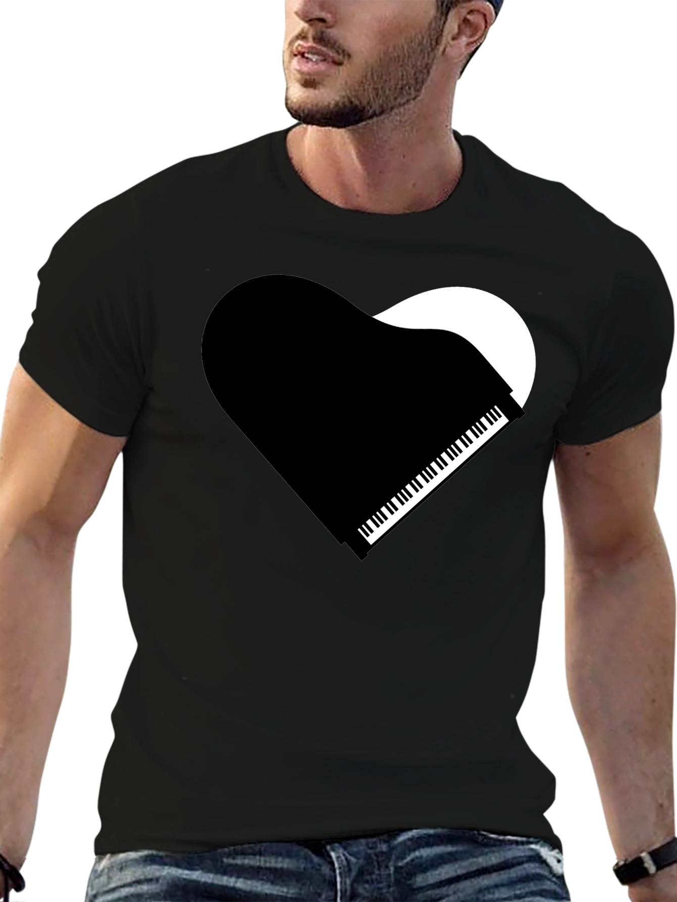 Piano Heart Graphic T-Shirt