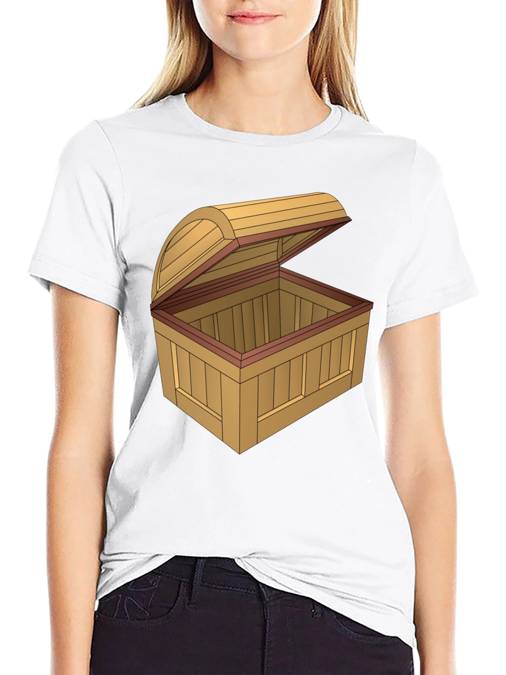 Cartoon Treasure Chest Graphic T-Shirt