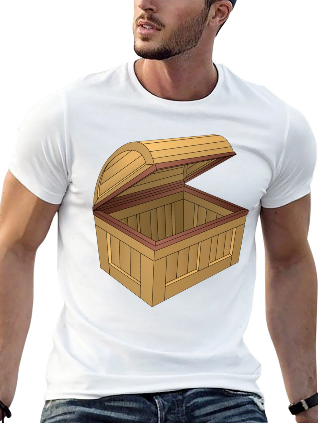 Cartoon Treasure Chest Graphic T-Shirt