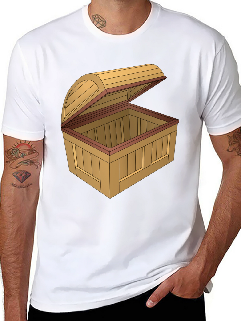 Cartoon Treasure Chest Graphic T-Shirt