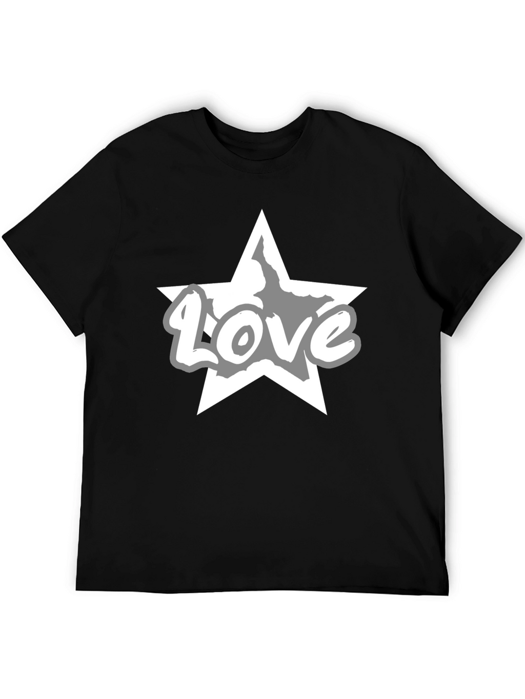 Love Star Graphic Tee - Stylish Black T-Shirt