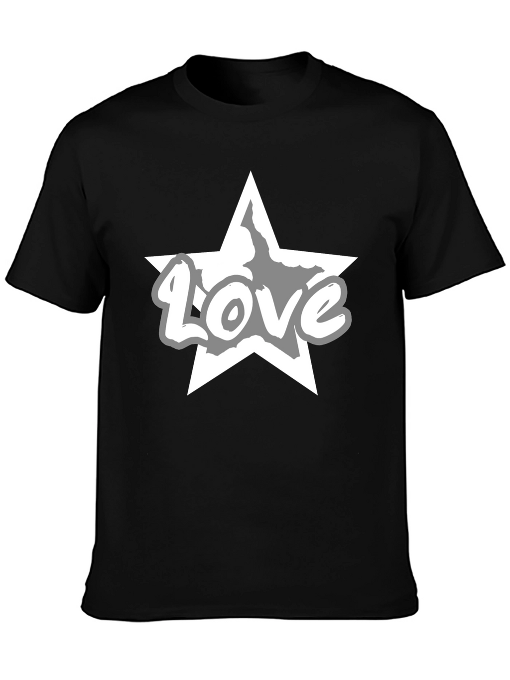 Love Star Graphic Tee - Stylish Black T-Shirt
