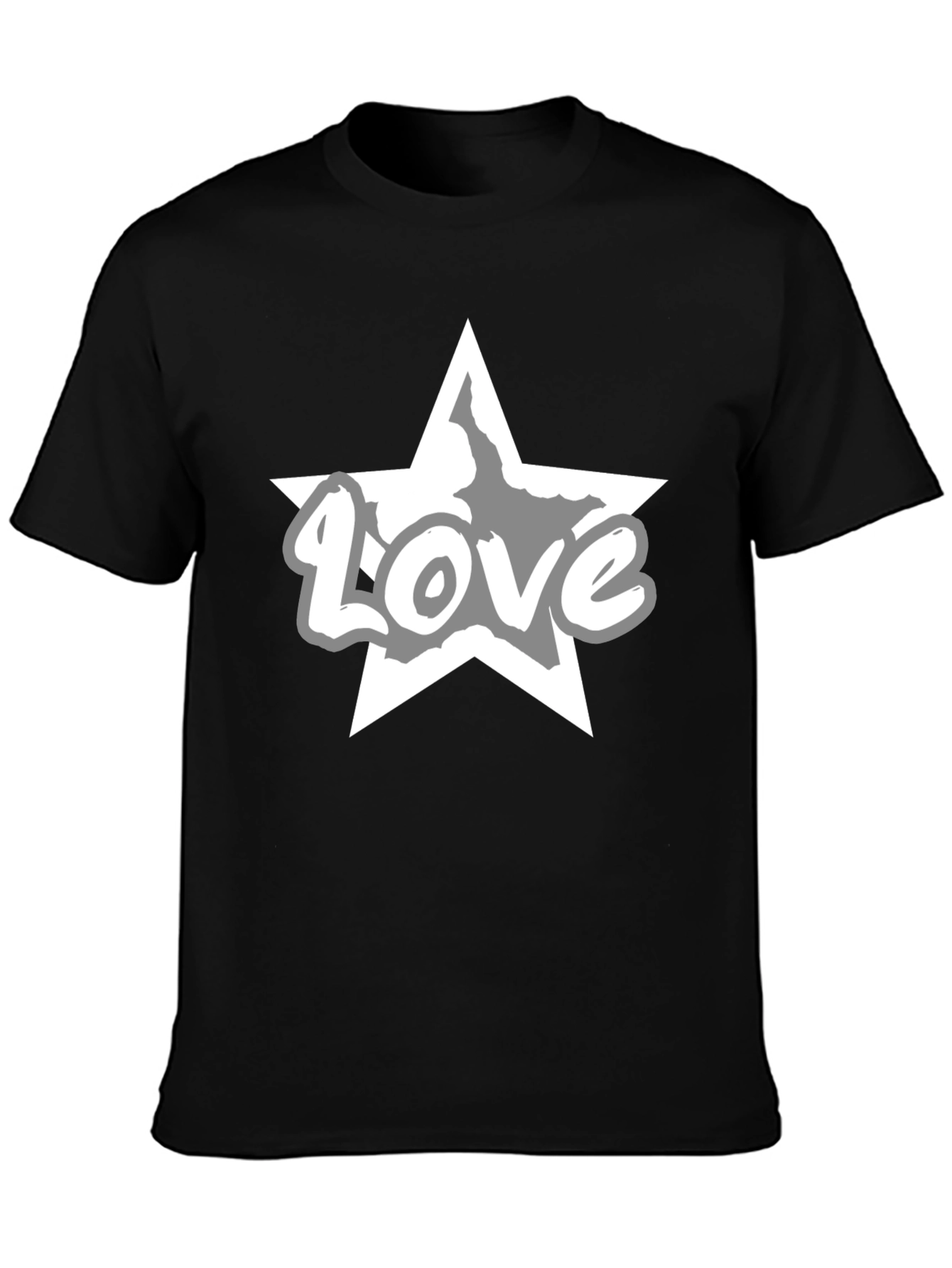 Love Star Graphic Tee - Stylish Black T-Shirt