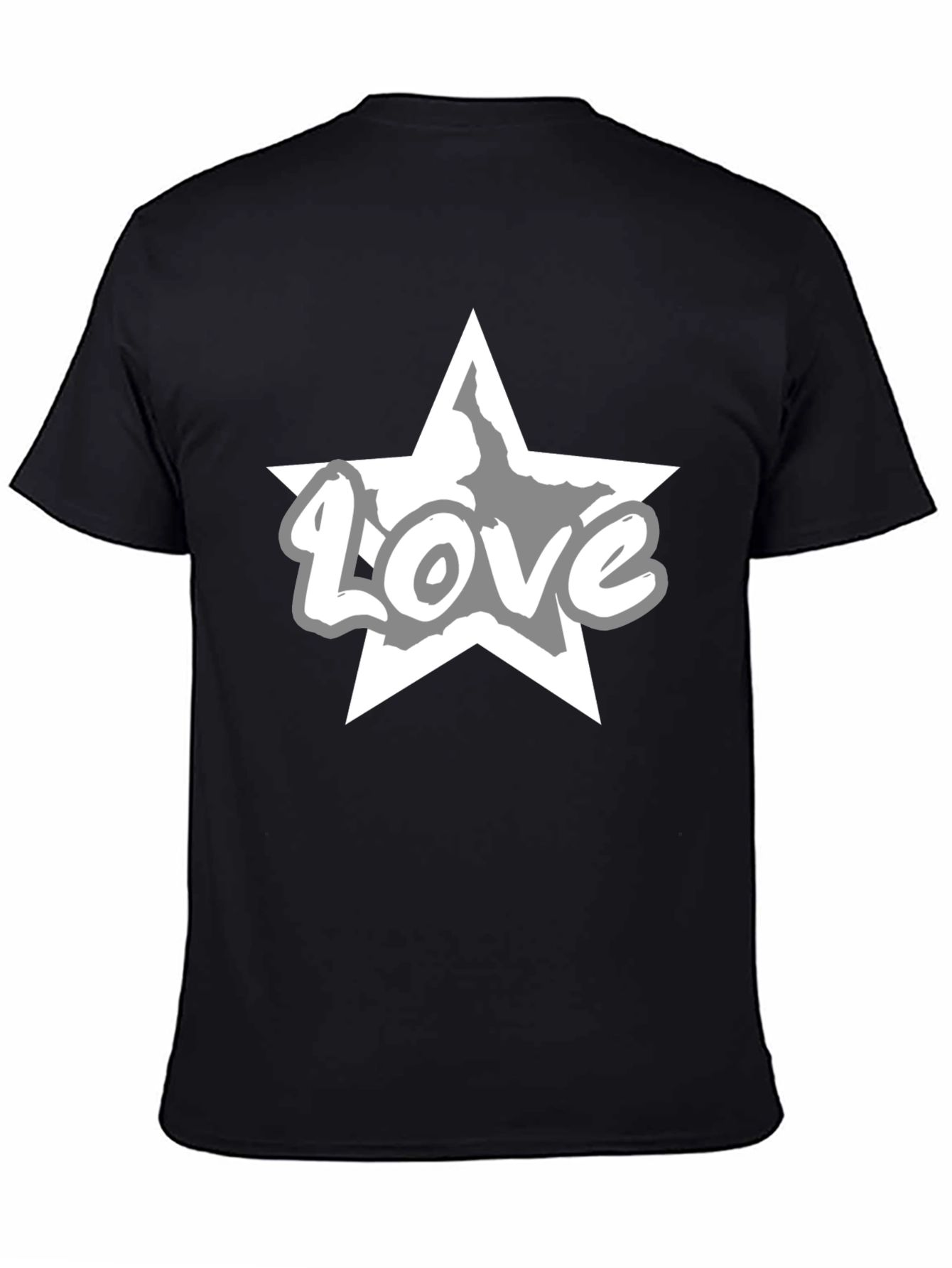 Love Star Graphic Tee - Stylish Black T-Shirt