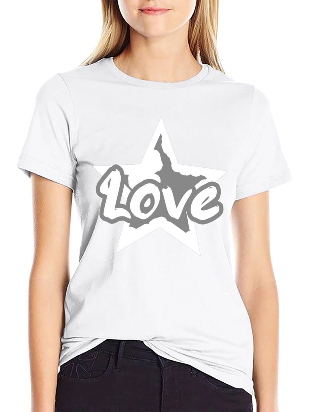 Love Star Graphic Tee - Stylish Black T-Shirt
