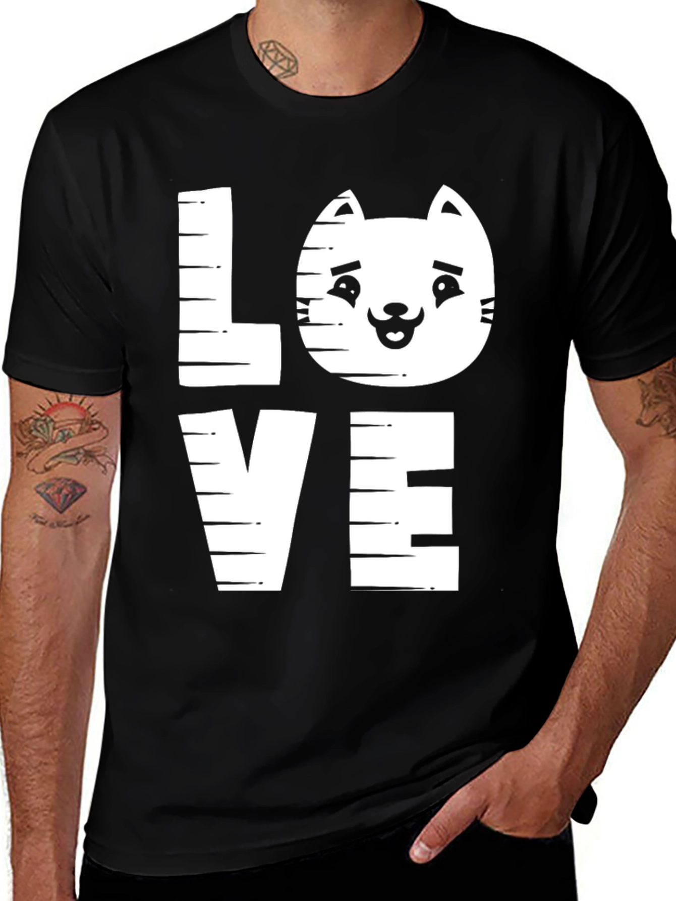 Cat Lover Tee - LOVE Graphic Print Shirt