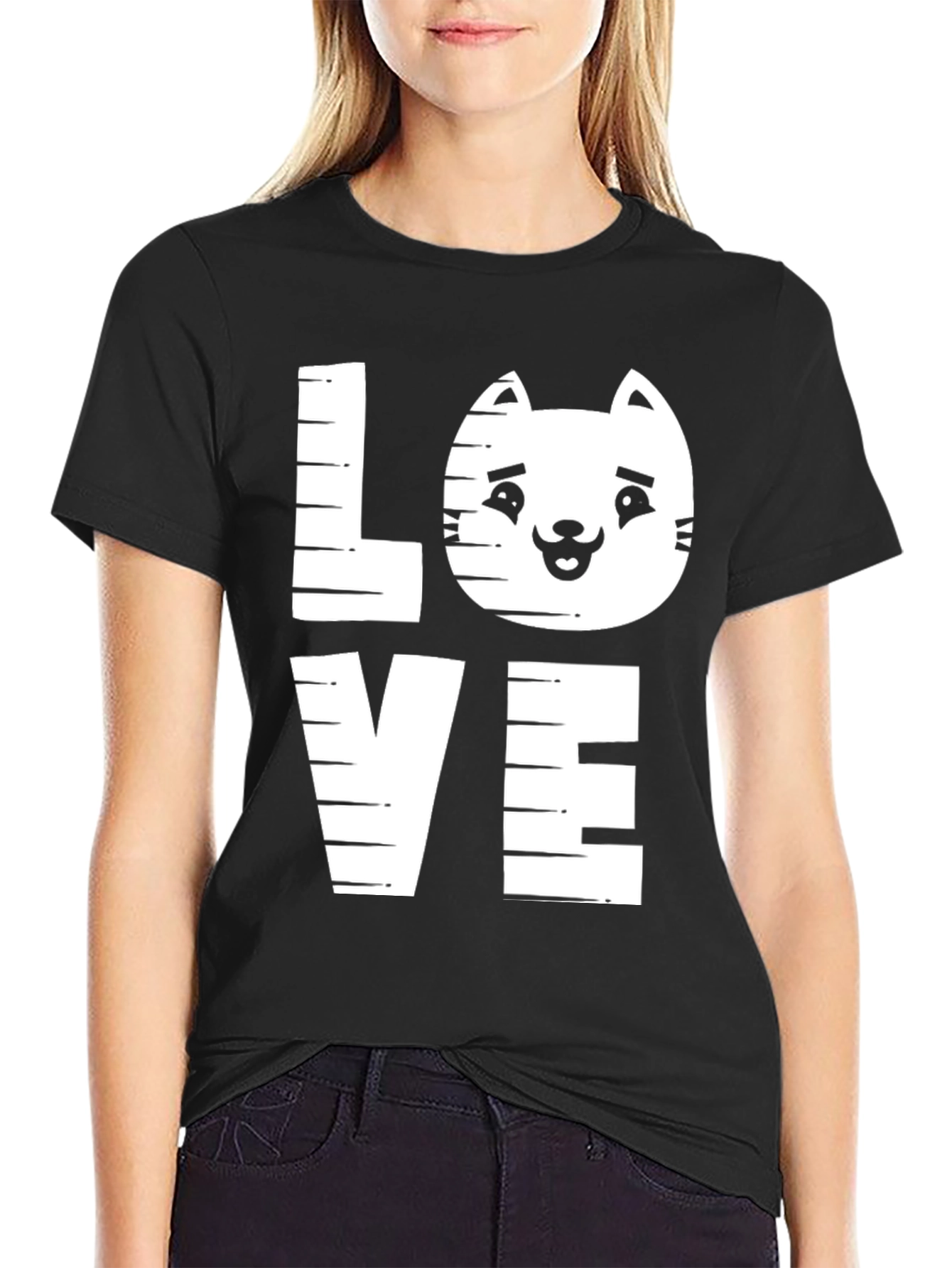 Cat Lover Tee - LOVE Graphic Print Shirt